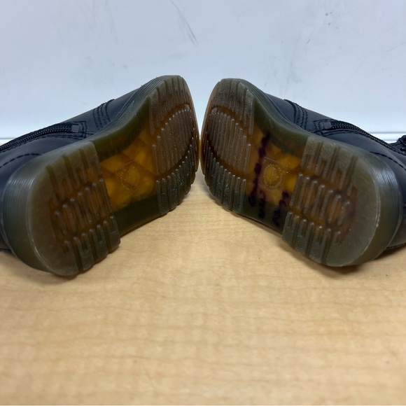 Dr. Martens Black Kids Boots Leather Goth Grunge - Picture 7 of 10